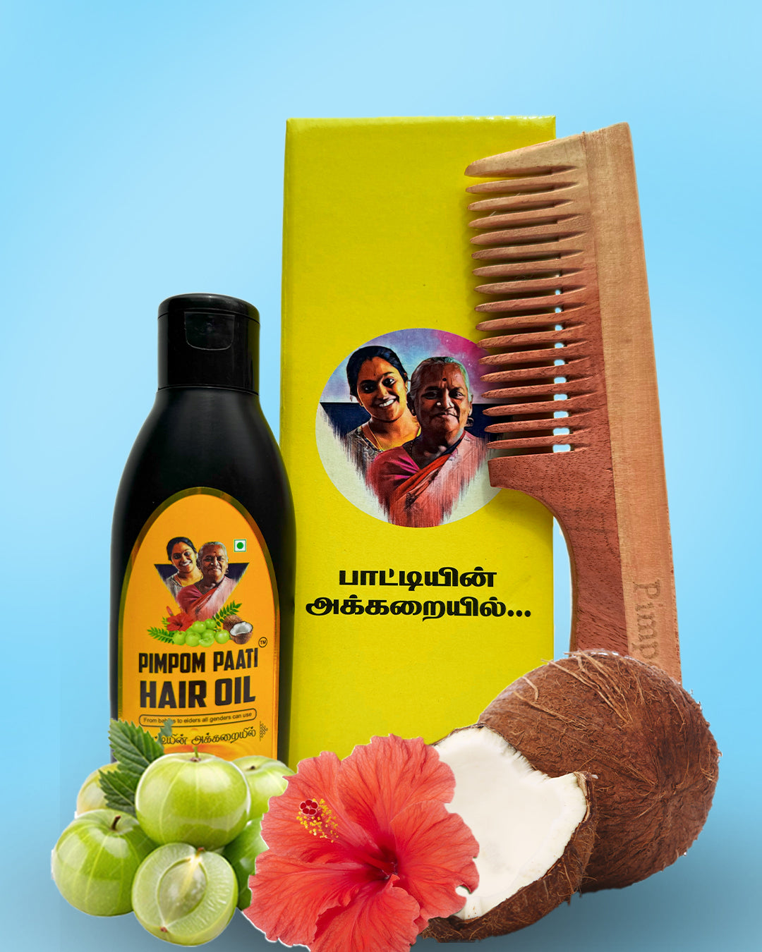 100ml Paati hair oil + Neem Comb
