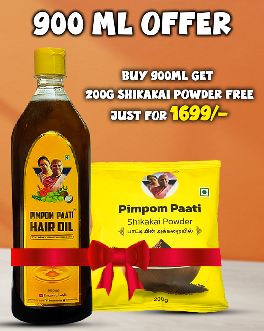 900ml Paati hair oil + 200g Shikakai powder