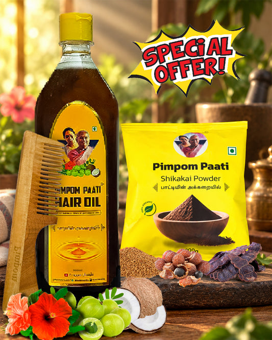 900ml hair oil + 200g Shikakai + Neem comb + Free shipping