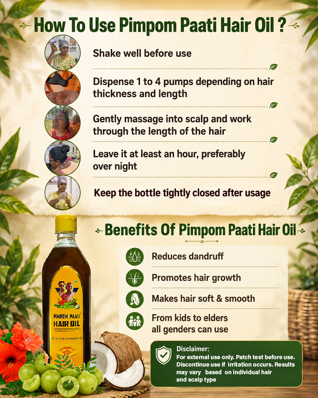 1 Litre hair oil + 200g Shikakai + Neem comb + Free shipping